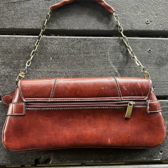 RINA RICH (Gucci Look-Alike) Leather Baguette Shoulder Bag Golden Horsebit - Picture 4 of 6